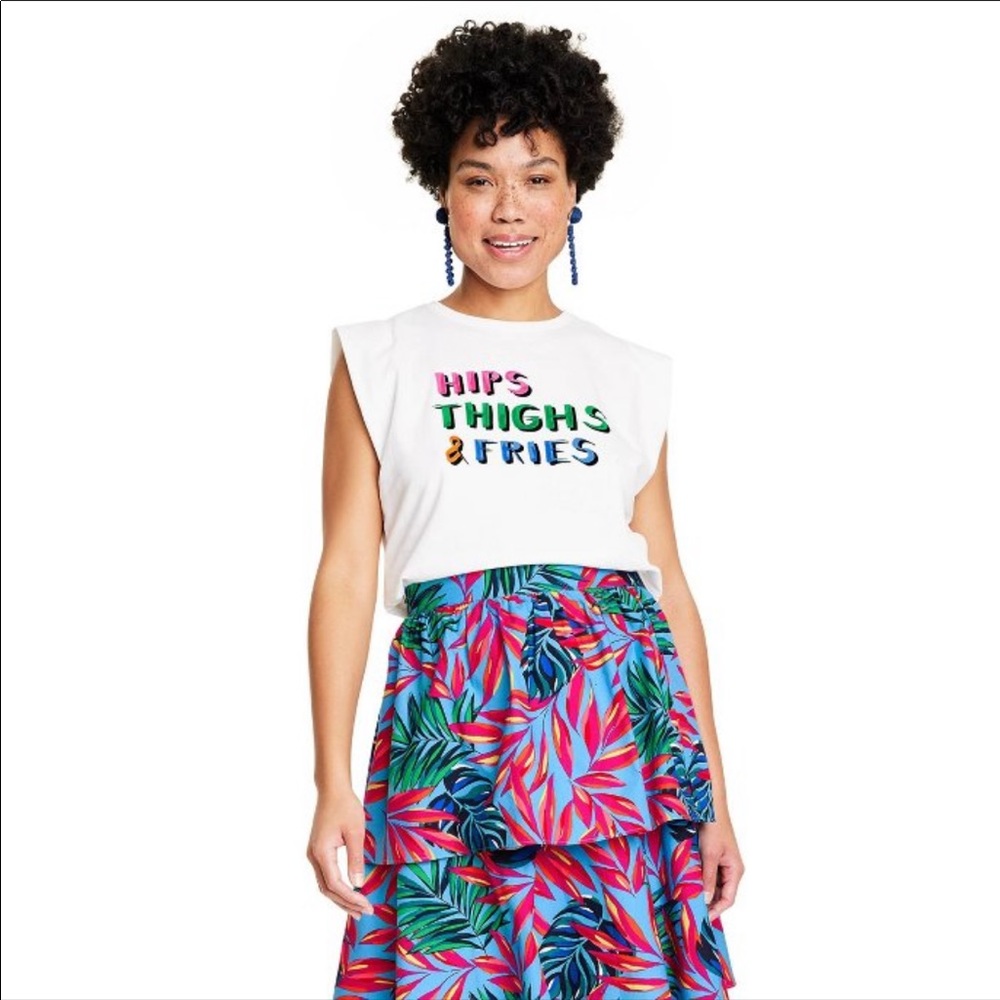 Tabitha Brown x Target Women's Hips Thighs & Fries Graphic Tank Top NWT